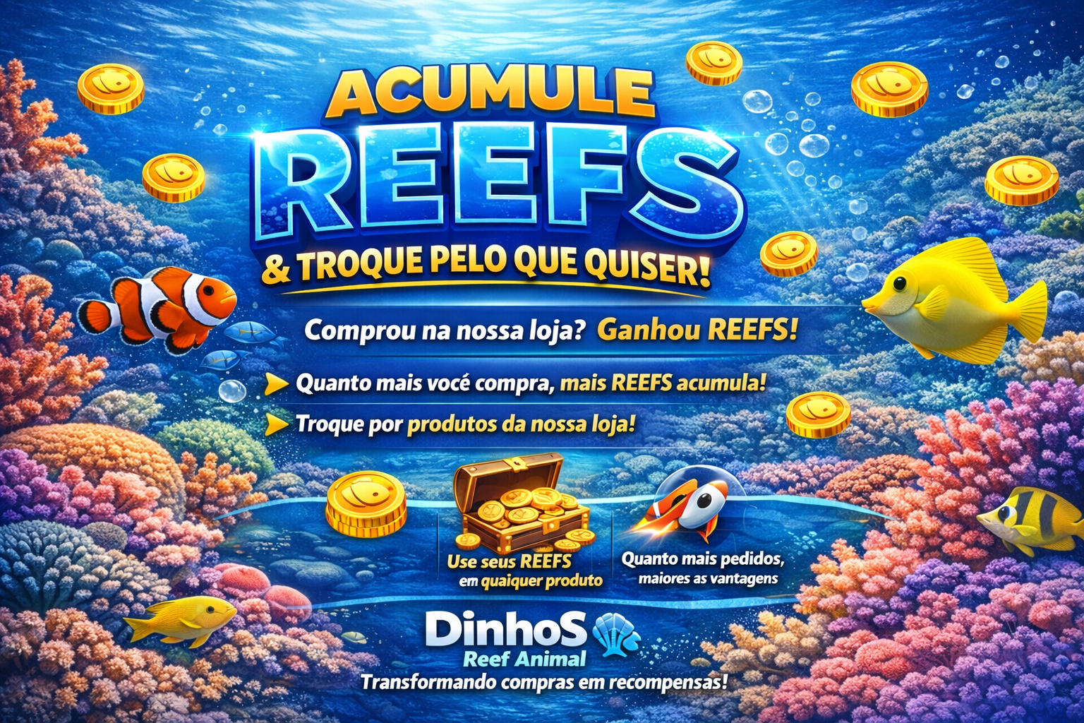 🌊💎 ACUMULE REEFS E TRANSFORME SUAS COMPRAS EM VANTAGENS!